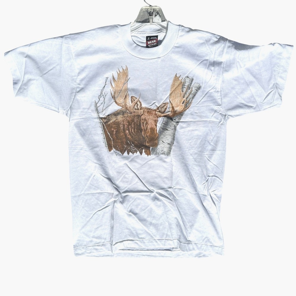 Vintage‎ Moose Graphic T Shirt Best Fruit of the Loom Adult Medium Made USA